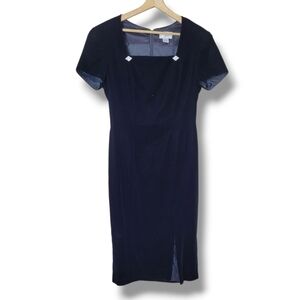 Papell Boutique Vintage Black Velvet Sheath Dress Size 12